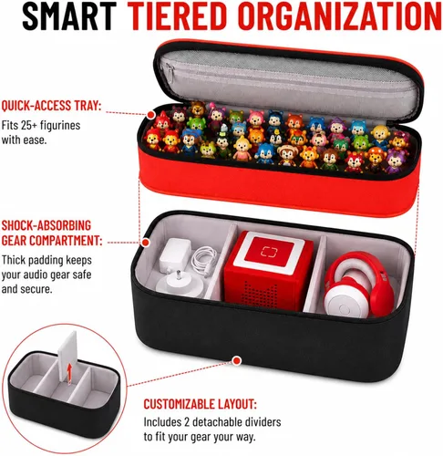 Miniatura 3 de Bevegekos Bolsa de viaje de almacenamiento para Toniebox 2, juego de iniciación, para figuras de Tonie, estación de carga y auriculares, solo funda