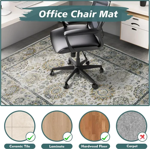 Miniatura 3 de Tapete para silla de oficina para suelo de madera dura, tapete para silla de computadora, alfombra de oficina para sillas rodantes, tapete