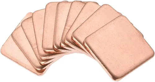 Miniatura 13 de uxcell Disipador térmico de cobre térmico de chipset IC plano para CPU GPU 0.591 x 0.591 x 0.047 in 10pcs