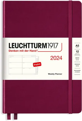 Miniatura 6 de LEUCHTTURM1917 - Agenda semanal 2024 con folleto adicional, bolsillo (A6) tapa dura, azul marino (1 de enero - 31 de diciembre de 2024)