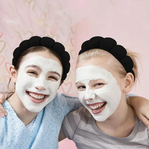 Miniatura 2 de WHAVEL Paquete de 3 diademas de spa para el cuidado de la piel, diadema de maquillaje, diadema de esponja de tela de rizo, diadema de lavado facial