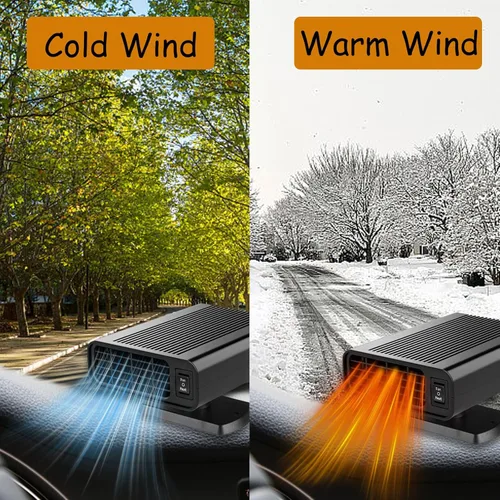 Miniatura 3 de Calentador de coche de 12 V 150 W para vehículo, calentador portátil con calefacción y refrigeración 2 en 1, descongelador de parabrisas giratorio