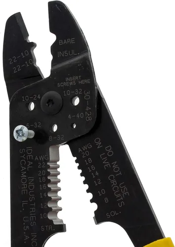 Miniatura 5 de IDEAL Electrical 30-428 Combo de tira y herramienta de crimpado, crimpadora de alambre de precisión, pelacables con 3 nidos de engarzado, agarre