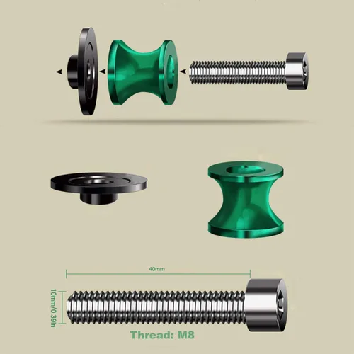 Miniatura 2 de M8 motocicleta CNC brazo oscilante deslizadores carretes soporte tornillo para GSXR 125 250 300 600 750 1000 negro