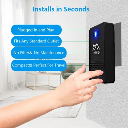 Miniatura 6 de Purificador de aire ionizador, desodorante de arena para gatos adopta tecnología de aniones con 8 cabezales de fibra de carbono con 40 millones