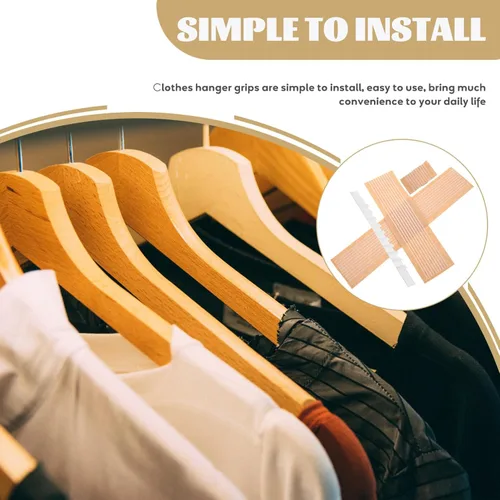 Miniatura 2 de Angoily 100 unidades de agarres transparentes de goma antideslizante para colgar ropa, tiras de hombro para perchas de madera y plástico
