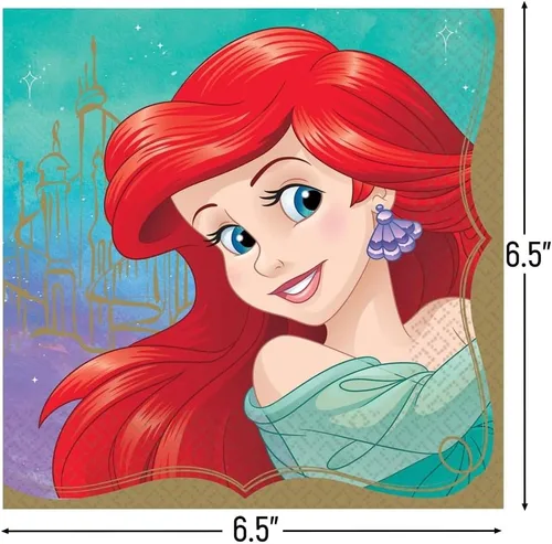 Miniatura 2 de Disney Princess - Servilletas de almuerzo de 6.5 pulgadas (paquete de 16), servilletas de fiesta de lujo, perfectas para fiestas temáticas