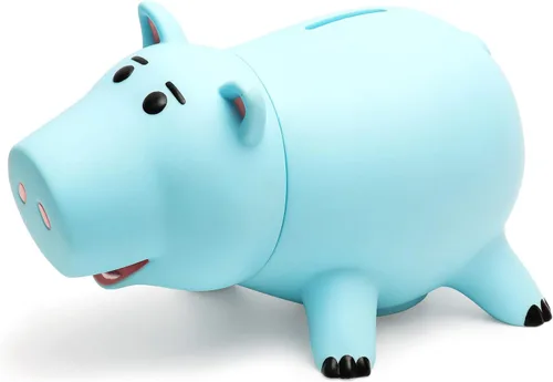 Miniatura 2 de Hucha Hamm, bonita alcancía de plástico para niños y niñas, banco de dinero irrompible para regalo para niños (azul)