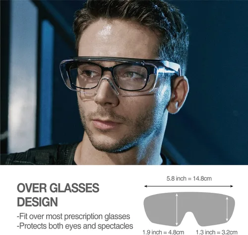 Miniatura 3 de DEX FIT SG210 OTG │ Gafas de seguridad; protección ocular Z87, ajustables, resistentes a la niebla y a los arañazos 3X (Rojo N)