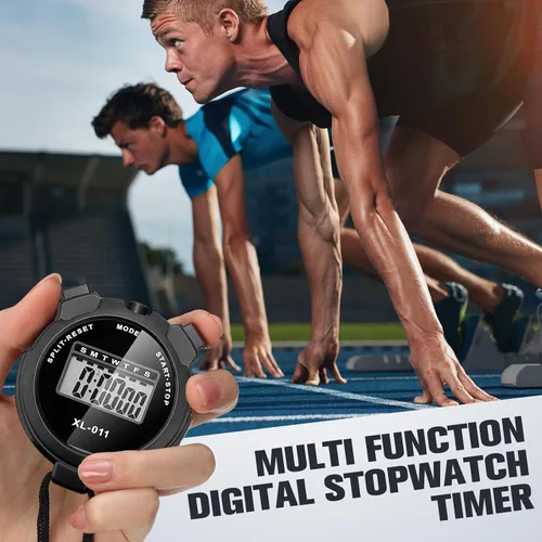 Miniatura 4 de TOODOO Paquete de 12 cronómetros digitales multifunción, cronómetro deportivo a granel con cordón, pantalla de plástico, impermeable, fecha, hora