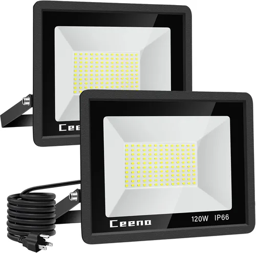 Miniatura 8 de Ceena paquete de 2 luces LED de inundación enchufables de 60W para exteriores, foco LED superbrillante de 6000lm con cable de 1.8 m, luz de trabajo
