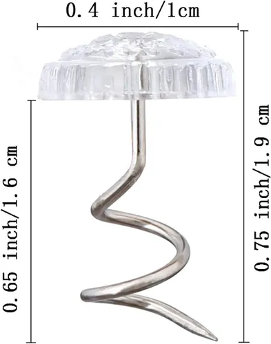 Miniatura 2 de Akstore 100 alfileres de falda de cama con cabezas transparentes para tapicería, fundas y faldas de cama, alfileres de falda de cama (100 unidades)