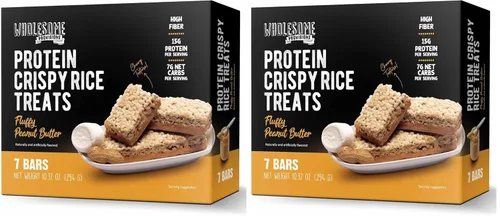 Miniatura 14 de Barritas de Arroz Crujiente de Proteína, 15g de Proteína, 3g-7g de Carbohidratos Netos, Bajo en Carbohidratos, Esponjoso, Suave, Gomoso, Sin Gluten