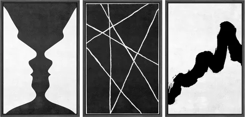 Miniatura 100 de SIGNWIN Juego de impresión enmarcada para pared, diseño de rayas verticales, fotografía abstracta, arte moderno, primer plano, relajante, tranquilo