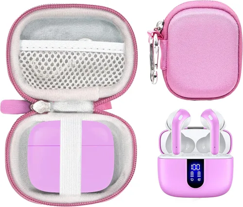 Miniatura 11 de Funda para auriculares Bluetooth TAGRY X08 True Wireless Earbuds 60H, bolsillo de malla para cable de carga (oro rosa)