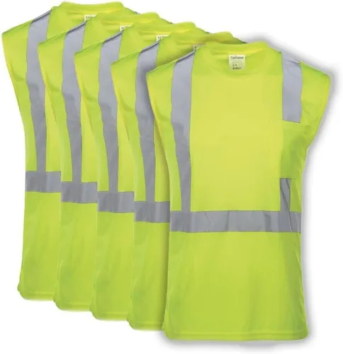 Miniatura 6 de J. J. Keller & Associates, Inc. Camiseta de alta visibilidad para hombre, sin mangas, ANSI Clase 2 Tipo R, bolsillo en el pecho, SAFEGEAR Lima