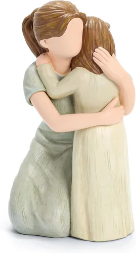 Miniatura 2 de Hensonever Figura de Madre e Hija Esculpida y Pintada a Mano, Figura Esculpida y Pintada a Mano "Amo a Mi Hija" Regalo para el Día de la Madre