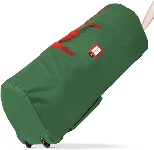 Handy Laundry Bolsa de Almacenamiento Rodante para Árbol - Para Árbol Artificial de Navidad de 9 Pies. Bolsa con Cremallera, Asas de Transporte y