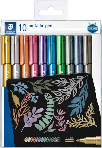 Miniatura 7 de STAEDTLER 8323-S BK3 Pack of Gold and Silver Metallic Pens and a White Marker Pen