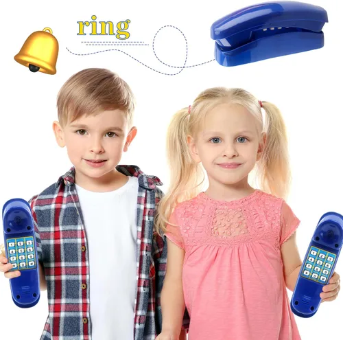 Miniatura 6 de Swingset - Juguetes para teléfono con llave numérica para niños, patio de recreo, casa del árbol, accesorios de gimnasio de la selva (azul)