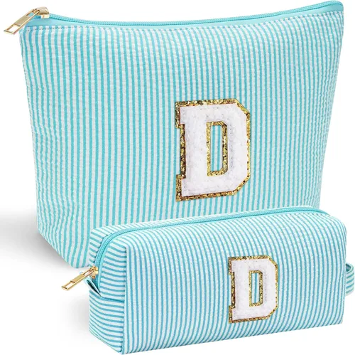 Miniatura 119 de YOOLIFE Regalos del Día de la Madre para mujeres, bolsa de maquillaje con inicial, bolsa de cosméticos, bolsa de maquillaje de viaje, regalos Rosado