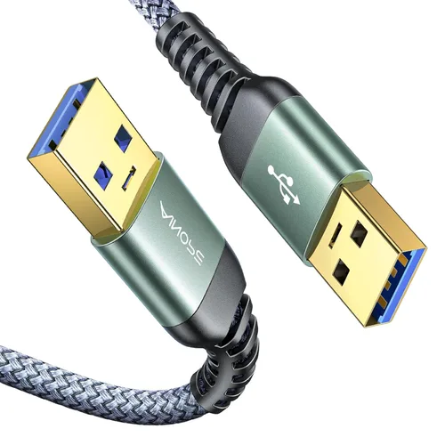 Miniatura 15 de AINOPE Cable USB a USB, cable USB 3.0 A a A macho a macho [nunca se rompe], cable tipo A de doble extremo compatible con cajas de disco duro, KVM