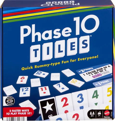 Miniatura 7 de Mattel Games Juego de cartas Phase 10 con baraja accesible para daltónicos en lata de almacenamiento y viaje para niños, adultos y familias