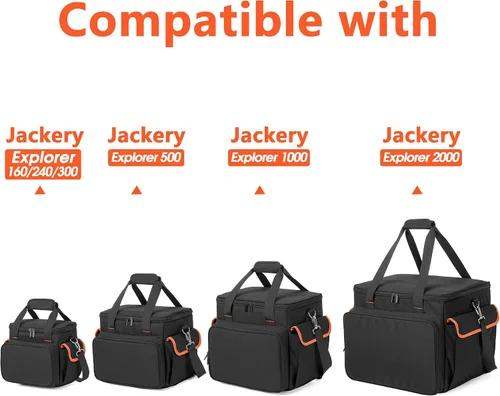 Miniatura 7 de Funda de transporte Trunab compatible con la estación de energía portátil Jackery Explorer 160/240/300, bolsa de almacenamiento con fondo