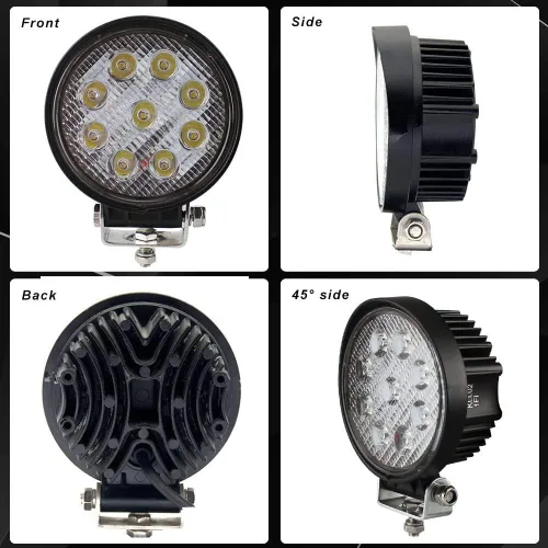 Miniatura 3 de Voltage Automotive - Focos LED de 4" 27W, luz redonda de trabajo, 6000K, para tractor, excavadora, UTV, carrito de golf, barco, camión todoterreno