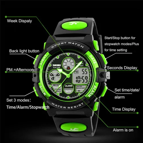 Miniatura 4 de eYotto Kids Sports Watch Waterproof Boys Multi-Function Analog Digital Wristwatch LED Alarm Stopwatch