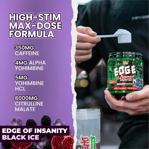 Miniatura 6 de Psycho Pharma - Polvo de preentrenamiento más potente y altamente estimulante - Límite de la locura - El suplemento de preentrenamiento más intenso