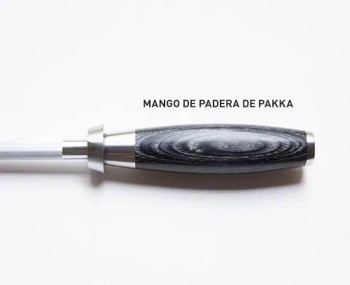 Miniatura 3 de KANKA Cuchillo afilador de alta calidad de 9 pulgadas, varilla de acero inoxidable de alto carbono de alta calidad para cuchillos con mango