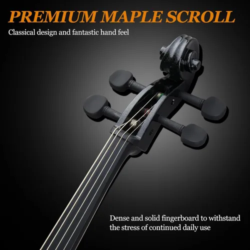 Miniatura 2 de Ktaxon Violonchelo 3/4, juego de violonchelo acústico para principiantes con bolsa portátil, arco, colofonia, puente, instrumentos musicales de Negro