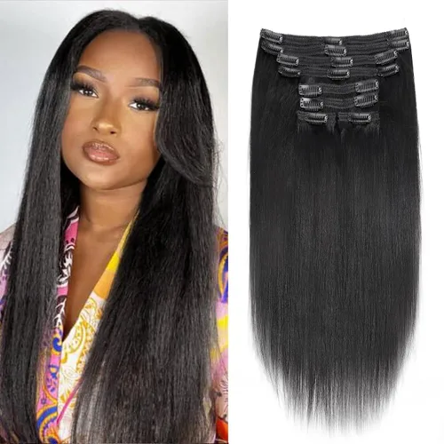 Miniatura 65 de Extensiones de cabello con clip de 12 pulgadas, rizado birmano, negro natural, extensiones de cabello con clip rizado birmano, cabello humano real