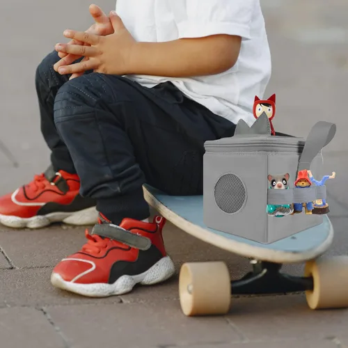 Miniatura 4 de Annmore Bolsa de almacenamiento para caja y figuras Tonies, con funda para orejas Tonies, estuche de transporte para Toniebox y personajes, gris