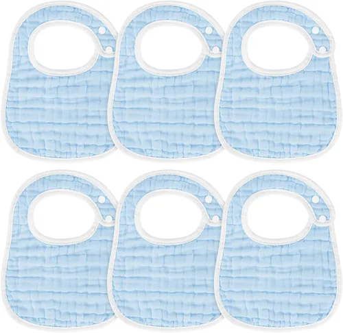 Accmor Muslin Baby Bibs, 6 Pack Soft Cotton Baby Bandana Drool Bibs for Boys Girls Teething and Drooling