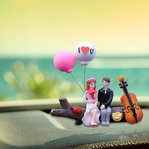 Miniatura 7 de Decoración de coche, lindas parejas de dibujos animados, figuras de acción, parejas de dibujos animados en miniatura, adorno de globo, para niñas