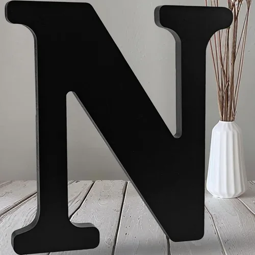 Miniatura 21 de AOCEAN Letras de madera negra de 12 pulgadas, letras de madera sin terminar para Halloween, letras decorativas de pie, tablero de señalización