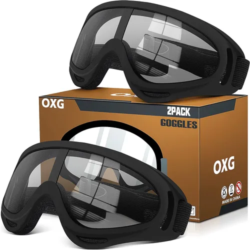 Miniatura 9 de OXG 2 pares de gafas de motocicleta aptas para casco, gafas de esquí ATV anti-UV, a prueba de polvo, resistentes al viento, gafas de motocross