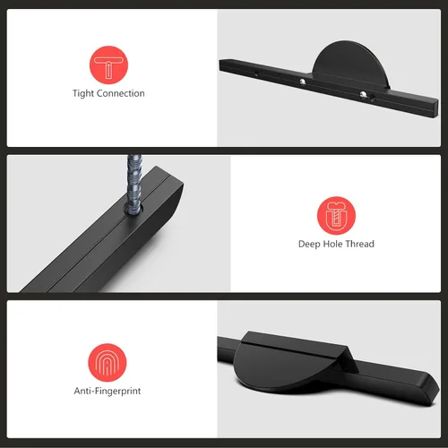 Miniatura 6 de homdiy Paquete de 2 tiradores negros de media luna para cajones de cocina, manijas de gabinete de cocina, accesorios negros modernos para armarios