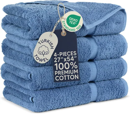 Miniatura 51 de Towel Bazaar Toallas Turcas de Algodón Premium Súper Suaves y Absorbentes (Juego de 2 Toallas de Baño Grandes, Blanco)