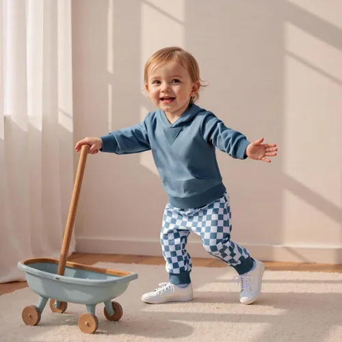 Miniatura 152 de Conjunto de ropa de otoño e invierno para bebé y niño, sudadera larga con capucha y pantalones para niños pequeños, 6, 12, 18, 24 meses, 2T