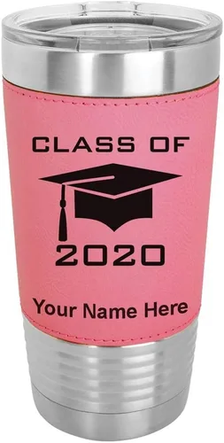 Miniatura 13 de LaserGram Vaso aislado al vacío de 20 onzas, con grabado personalizado incluido (piel sintética, estilo béisbol)