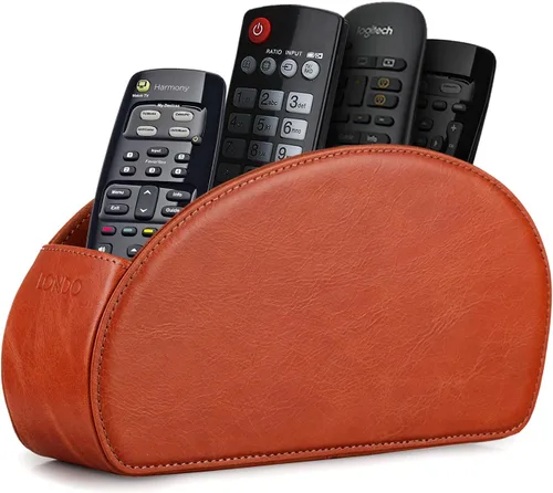 Miniatura 10 de Londo Soporte para Control Remoto con 5 Bolsillos - Guarda Controles de DVD, Blu-Ray, TV, Roku o Apple TV - Cuero Genuino Italiano con Forro