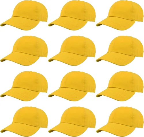 Miniatura 35 de Gelante Gorras de béisbol 100% algodón liso en blanco tamaño ajustable al por mayor a granel de 12