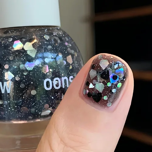 Miniatura 15 de Esmalte de uñas a base de agua Aurora verde brillante, esmalte de uñas con efecto cromado iridiscente, esmalte de uñas no tóxico para mujeres