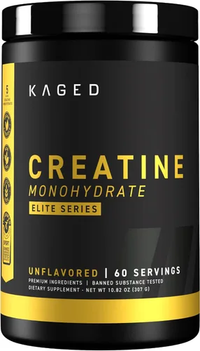 Kaged Monohidrato de creatina en polvo de élite | Sin sabor | Construcción muscular y recuperación | MAXCatalyst para alta absorción | Vegano, sin