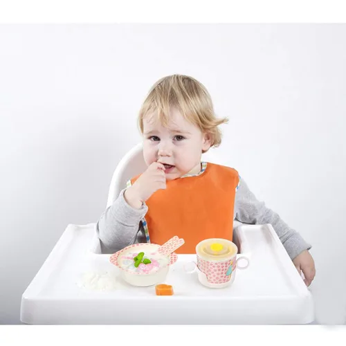 Miniatura 7 de shopwithgreen - Juego de 7 piezas de bambú para niños - Vajilla para niños - Plato, tazón, taza, cuchara, tenedor, vajilla para comida, vajilla