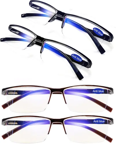 Miniatura 9 de Paquete de 4 lentes de lectura negros 1.0 para hombres y mujeres, con bloqueo de luz azul, lectores de computadora 1.0 1.25 1.5 1.75 2.0 2.25 2.5