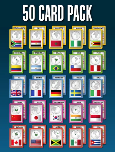 Miniatura 5 de SMART CARDS Países, Regalo, Relleno de Media, Juego de Viaje, 7 Juegos en 1, Pairs, Snap, Trumps, Rummy, Juego de Memoria, Aprende Hechos, Edad 5+